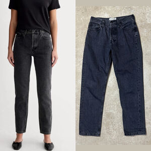 Everlane The 90's Cheeky Jean Black Women’s Size 26 Ankle Button Fly High Rise